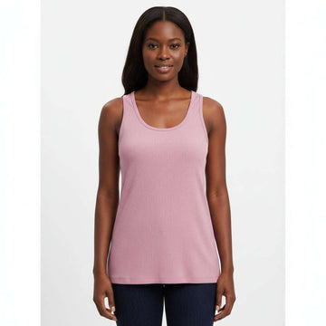 Lavander Plain Rib Vest Nawao.com