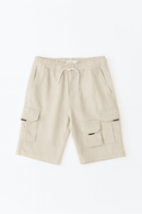 Light Beige 3 Pocket Cargo Shorts Nawao.com
