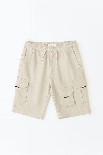 Light Beige 3 Pocket Cargo Shorts Nawao.com