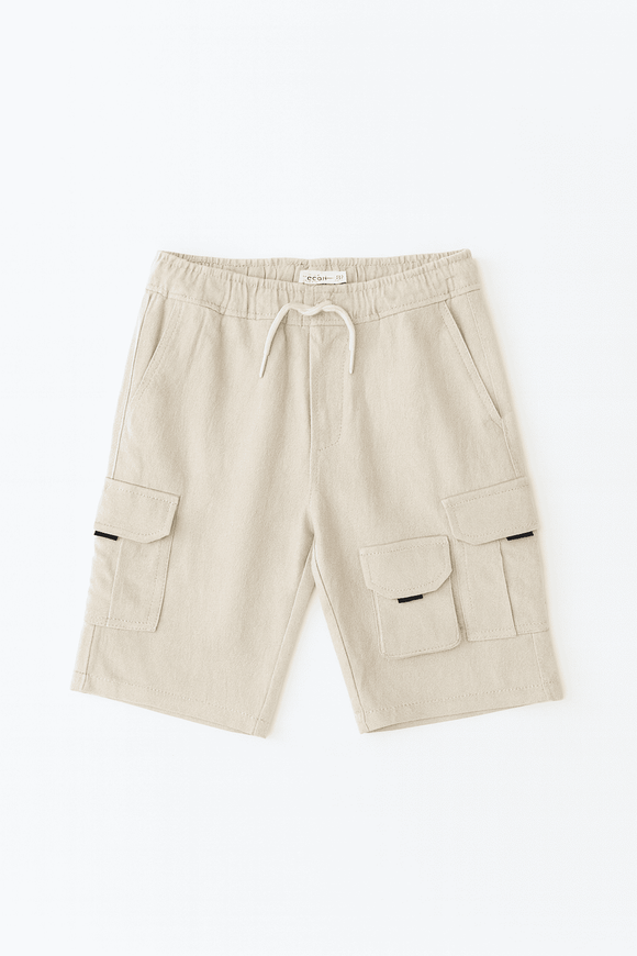 Light Beige 3 Pocket Cargo Shorts Nawao.com