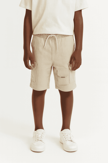 Light Beige 3 Pocket Cargo Shorts Nawao.com