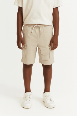 Light Beige 3 Pocket Cargo Shorts Nawao.com