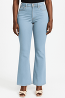 LIGHT BLUE CROPPED FLARED JEANS Nawao.com