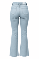 LIGHT BLUE CROPPED FLARED JEANS Nawao.com