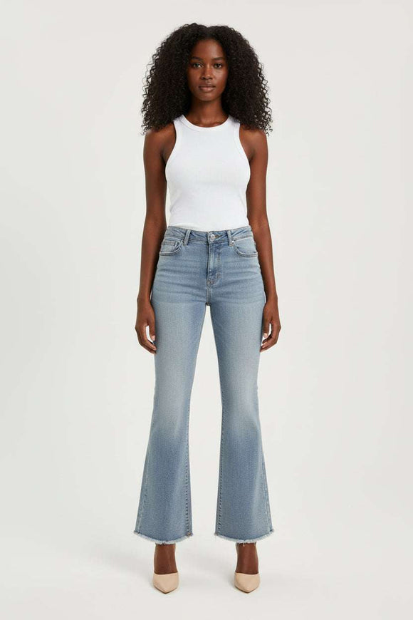 Light Blue Flare Jeans Nawao.com