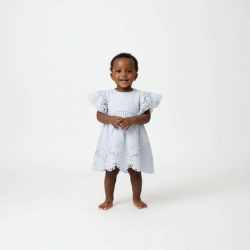 Light Blue Solid Blouse With Schiffly Nawao.com