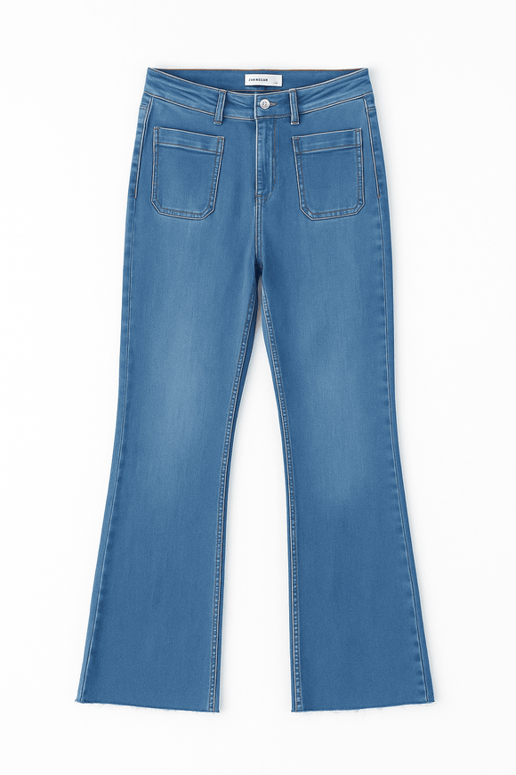 Light Blue Straight Jeans Blue Nawao.com