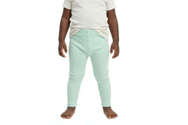 Light Green Flower Placement Rib Legging Nawao.com