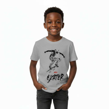 Light Grey Skater Short Sleeve Graphic Tee Mid Grey Nawao.com