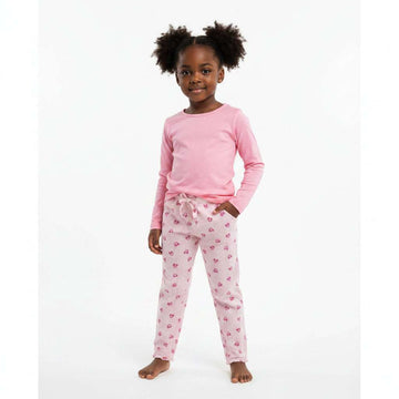 Light Pink Cherry Aop Rib Legging Pale Pink Nawao.com