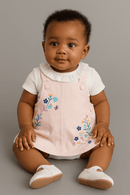 Light Pink Twill Dress With Knit Tshirt Nawao.com