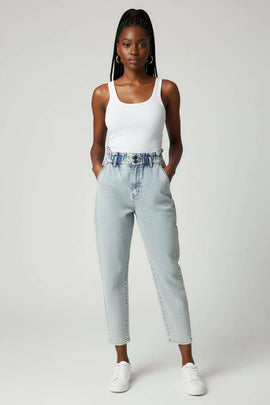 Light Stone Paper Bag Jeans Nawao.com