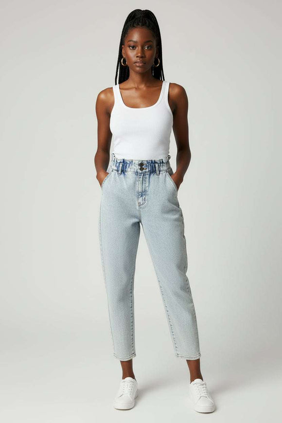 Light Stone Paper Bag Jeans Nawao.com