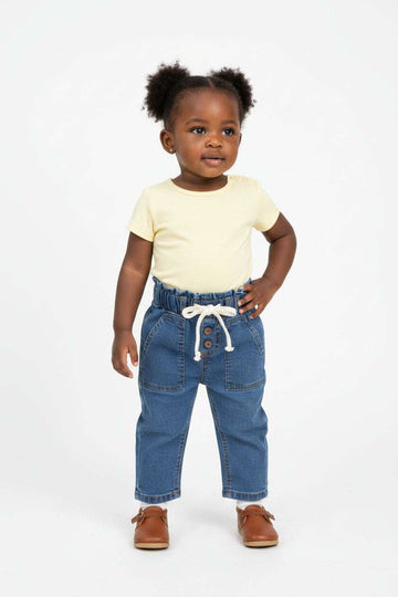 Light Wash 2 Pockets Jeans With Bow Detail Light Wash 3 6 Months Nawao.com