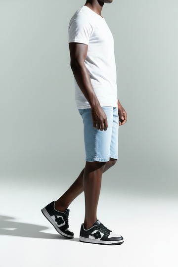Light Wash Basic 5 Pocket Denim Shorts Light Wash Nawao.com