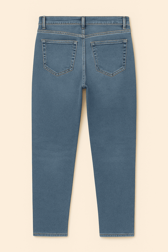 Light Wash Basic 5 Pocket Straight Fit Jeans Light Wash Nawao.com