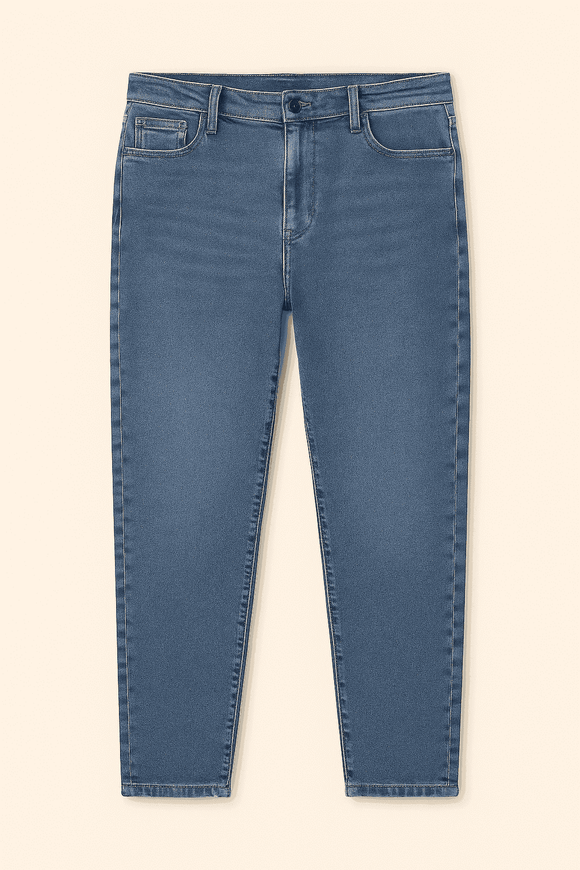 Light Wash Basic 5 Pocket Straight Fit Jeans Light Wash Nawao.com