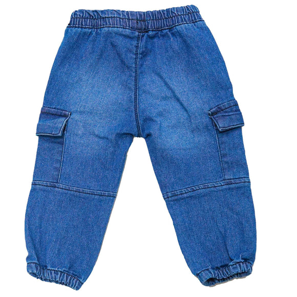 Light Wash Cargo Knitted Jogger Denim Light Nawao.com