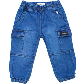 Light Wash Cargo Knitted Jogger Denim Light Nawao.com