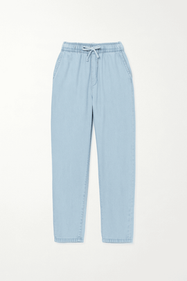 LIGHT WASH ELASTIC WAIST JEANS Nawao.com