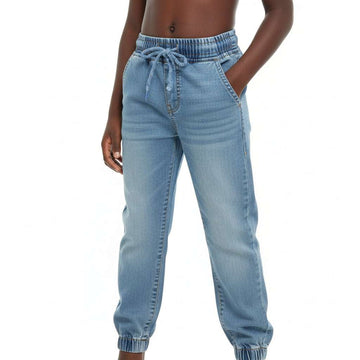 Light Wash Elasticated Waist Jean Light Wash Nawao.com