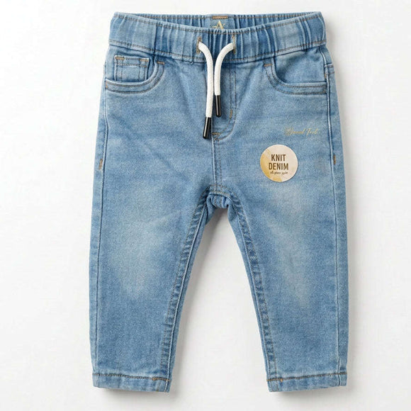 Light Wash Pull On Knit Denim Jeans Light Wash Nawao.com