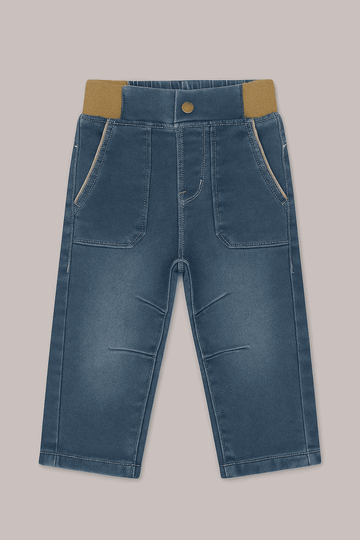 Light Wash Rib Wasitband Pull On Jeans Light Wash Nawao.com