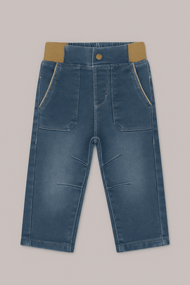 Light Wash Rib Wasitband Pull On Jeans Light Wash Nawao.com