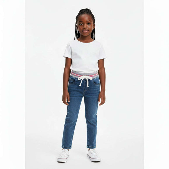 Light Wash Skinny Fit Jeans With Rib At Waist Band Light Wash Nawao.com