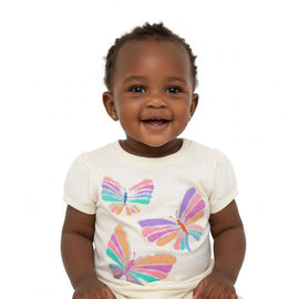 Light Yellow Bow Sequin Tee Pale Yellow Nawao.com