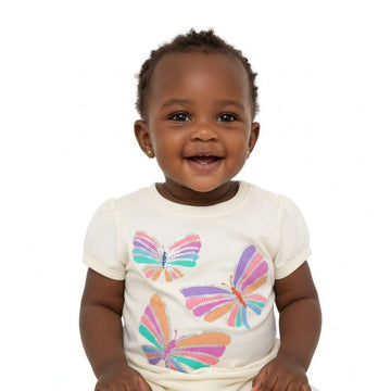 Light Yellow Bow Sequin Tee Pale Yellow Nawao.com