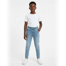Lightwash Elasticated Waist Jean Light Wash Nawao.com