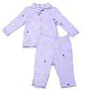 Lilac Ballerina All Over Print Button Front Pyjama Set Lilac Nawao.com