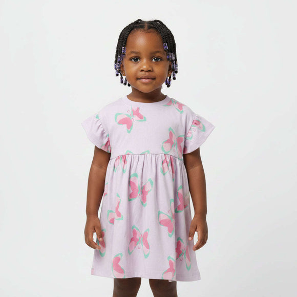 Lilac Butterfly Aop Knit Dress Lilac Nawao.com