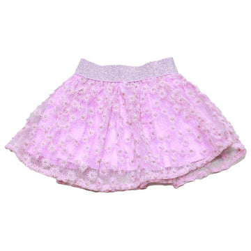 Lilac Floral Embroidery Skirt Lilac Nawao.com