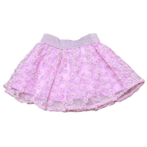 Lilac Floral Embroidery Skirt Lilac Nawao.com