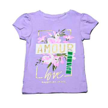 Lilac Flower Placement Print T Shirt Nawao.com