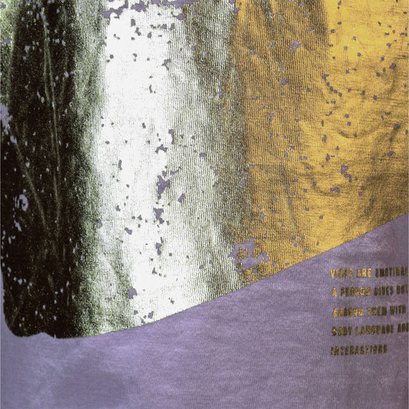 Lilac Foil Printed T Shirt Nawao.com
