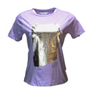 Lilac Foil Printed T Shirt Nawao.com