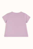 Lilac Heart Placement Print Puff Sleeve Lilac Nawao.com