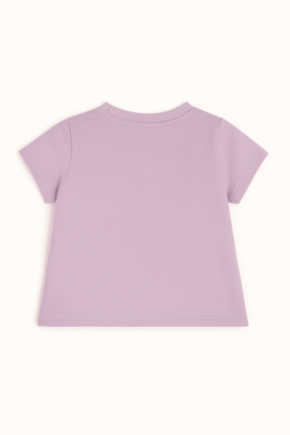 Lilac Heart Placement Print Puff Sleeve Lilac Nawao.com