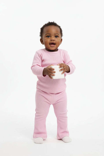 Lilac Heart Placement Rib Legging Nawao.com