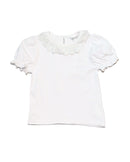 Lilac Lace Collar T Shirt Nawao.com