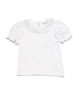 Lilac Lace Collar T Shirt Nawao.com