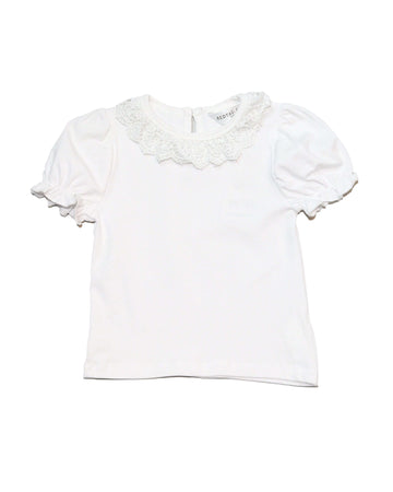 Lilac Lace Collar T Shirt Nawao.com