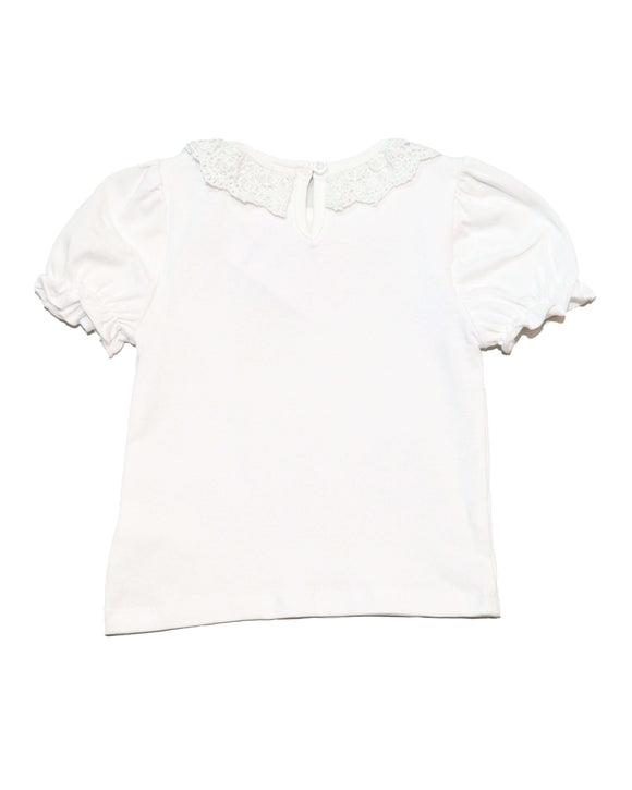 Lilac Lace Collar T Shirt Nawao.com