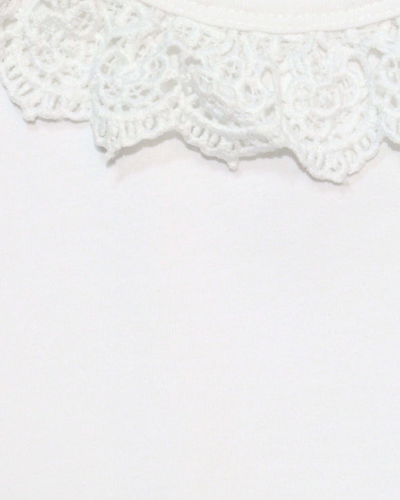 Lilac Lace Collar T Shirt Nawao.com