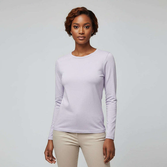 Lilac Long Sleeve Crew Neck T Shirt Lilac Nawao.com