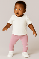 Lilac Placement Print Leggings Lilac Nawao.com