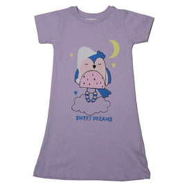 Lilac Placement Print Night Tshirt Nawao.com